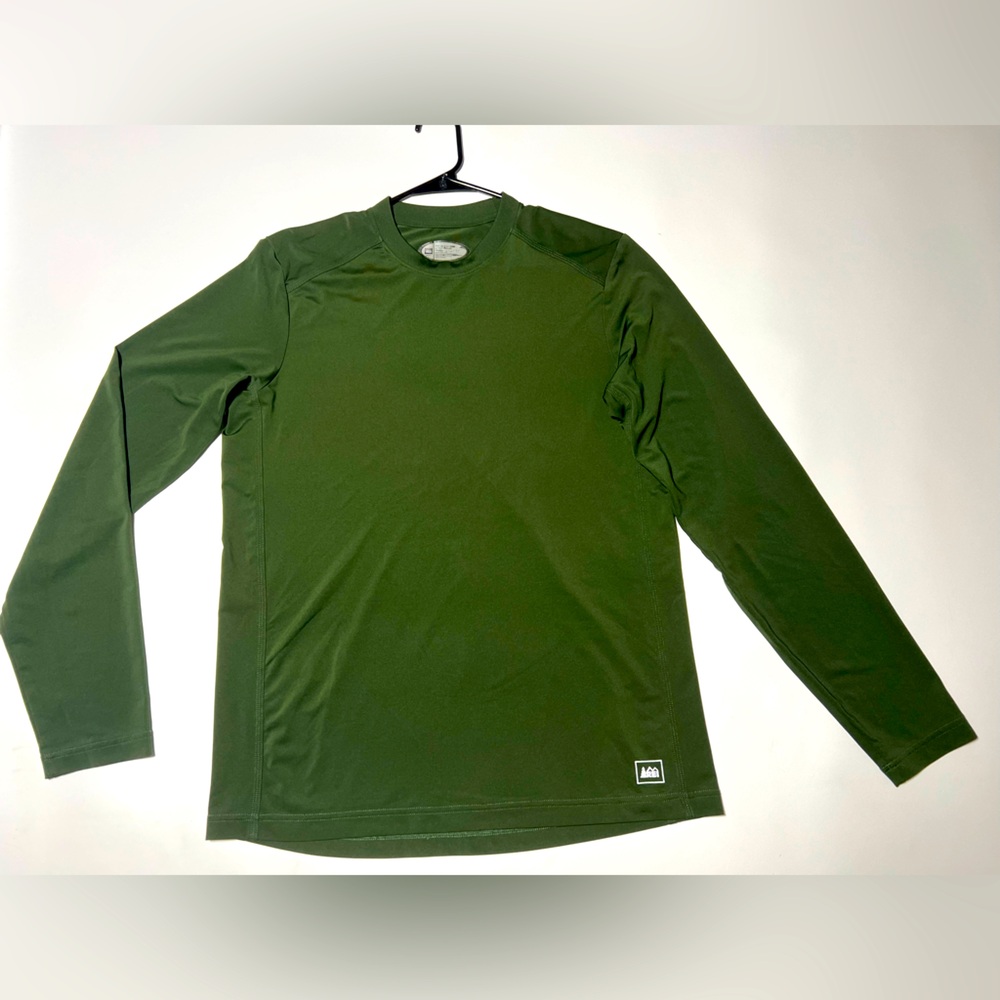 REI Coop Men's Medium Green Shirt Base Layer Long Sleeve Outdoors